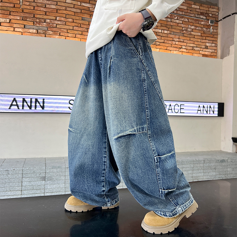 童装男童裤子春秋款儿童牛仔裤2025新款中大童男孩休闲裤春季