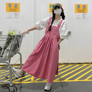 韩系时尚设计感背带裙女夏季2025年新款少女感宽松显瘦长款连衣裙