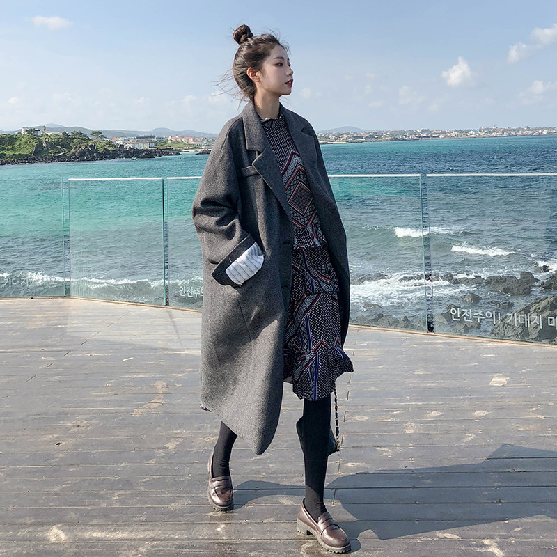 现货继续两色长款毛呢外套（夹棉）266-N602-P135控198，女装毛呢外套，浙宝266