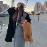 大货已出新款灯芯绒拼接条纹毛呢外套加厚夹棉266-2283，女装毛呢外套，浙宝266