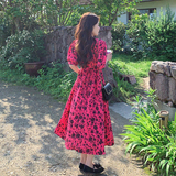 27号出货主推玫瑰干枯粉收腰碎花连衣裙266-2338-P105K158，女装连衣裙，浙宝266