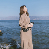 档口现货2021新款两色镶边西装套装266-6603-P155K218，女装套装/套裙，浙宝266