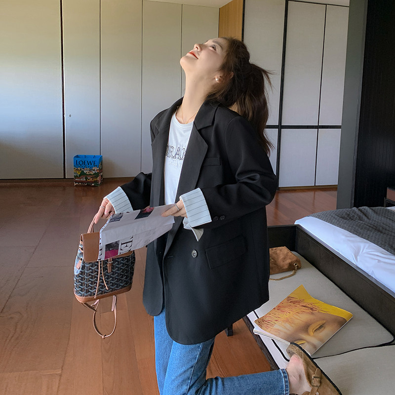 大货已出新款后背开叉假两件条纹拼接西装266-2277,女装西装,浙宝266