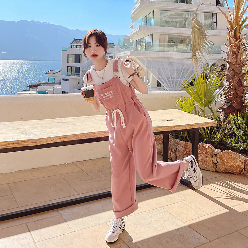 档口现货粉色针织背带连体裤266-2236-P95K148,女装连体裤,浙宝266