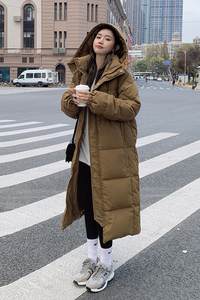 大货已出  中戏同款两色超长款羽绒服 90绒266-1008-P305K468图片