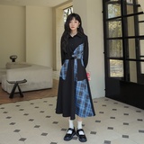 大货已出2023新款不规则格子撞色小心机连衣裙266-2262，女装连衣裙，浙宝266