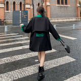 大货已出2024新款原创黑绿撞色拼接风衣266-2402-P135K188，女装风衣，浙宝266