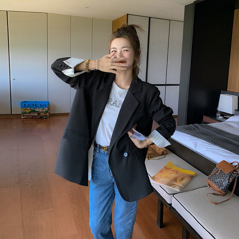 大货已出新款后背开叉假两件条纹拼接西装266-2277,女装西装,浙宝266