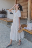 档口现货网红两色蕾丝拼接泡泡袖连衣裙266-6633，女装连衣裙，浙宝266