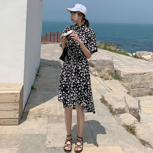 现货 蹭热小雏菊碎花中长款百褶连衣裙带动销266-2088-P70控118,女装连衣裙,浙宝266