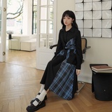 大货已出2023新款不规则格子撞色小心机连衣裙266-2262，女装连衣裙，浙宝266