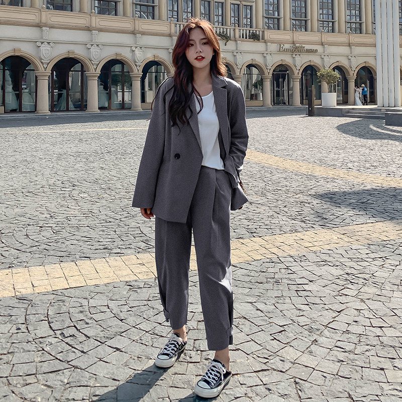 档口现货动销款有利润主推灰色西装套装266-2603整套-P125K188，女装套装/套裙，浙宝266