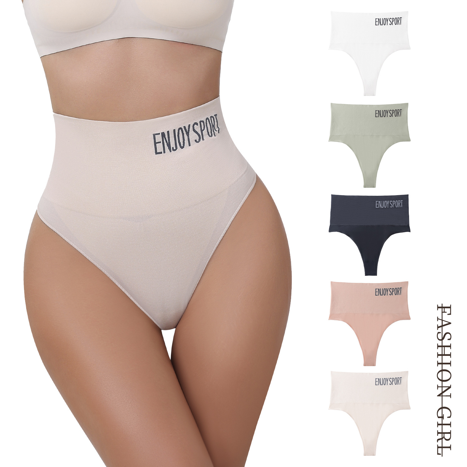 tback运动健身黑色高腰丁字裤