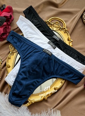 欧美运动潮男T裤纯棉透气无痕丁字裤常规款中腰内裤单丁U型凸大码