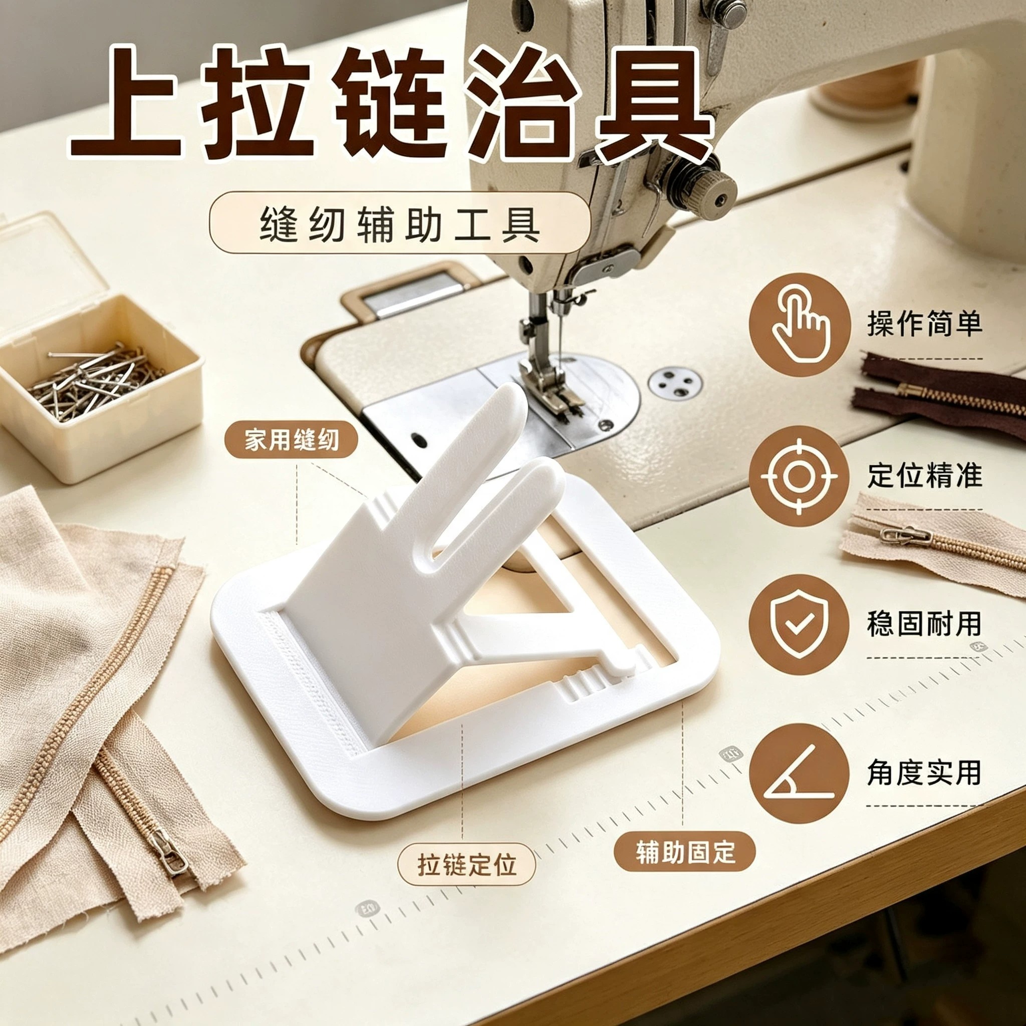缝纫机上拉链头辅助器新手安装