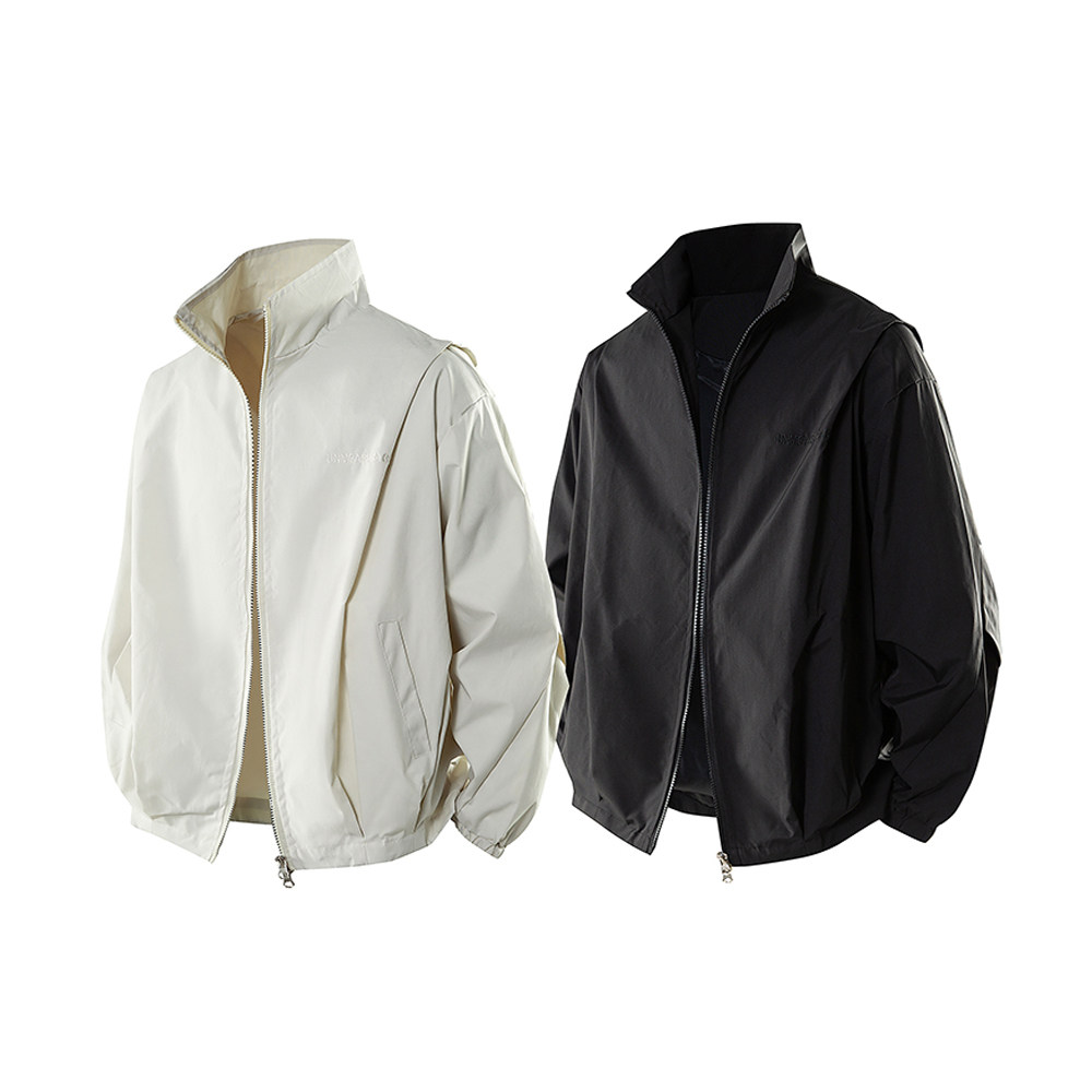 A440-JK3061-P78褶皱设计立领夹克外套，男装夹克，电商A440