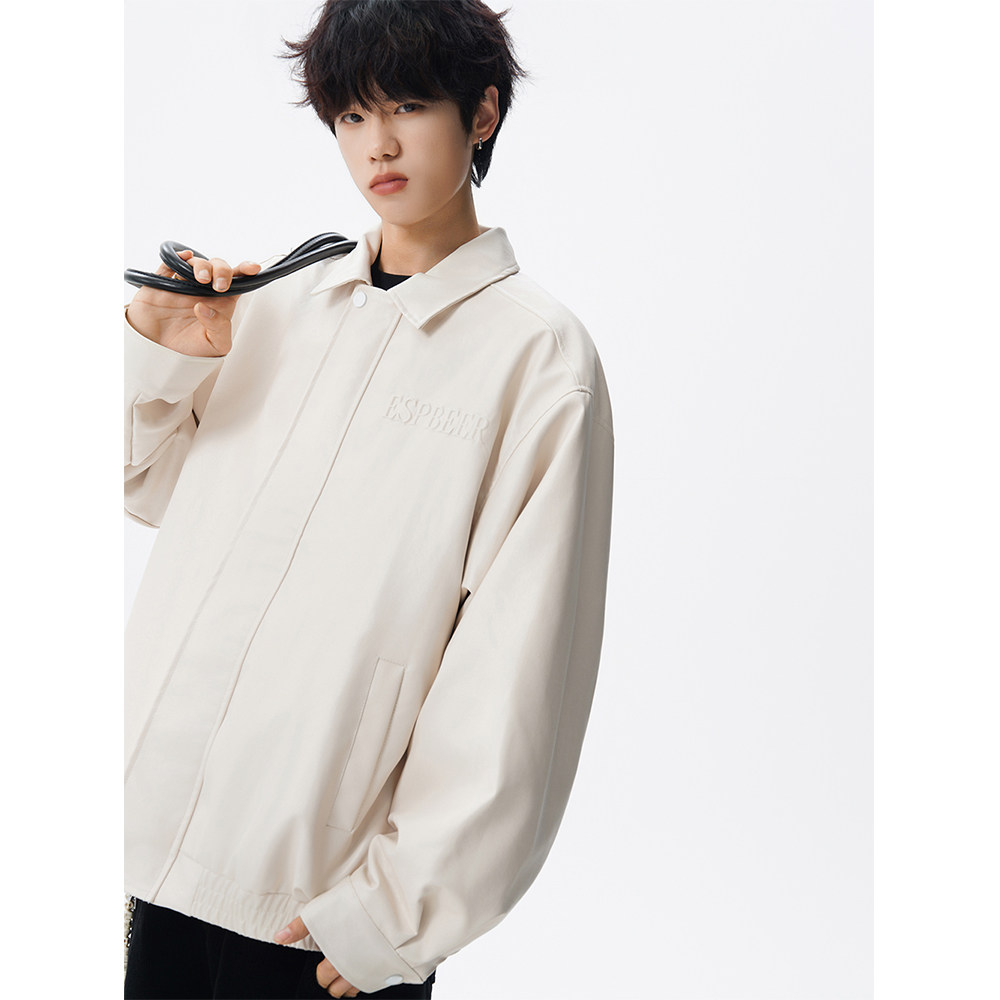 A440-PY1103-P85钢印皮夹克翻领皮衣外套，男装夹克，电商A440