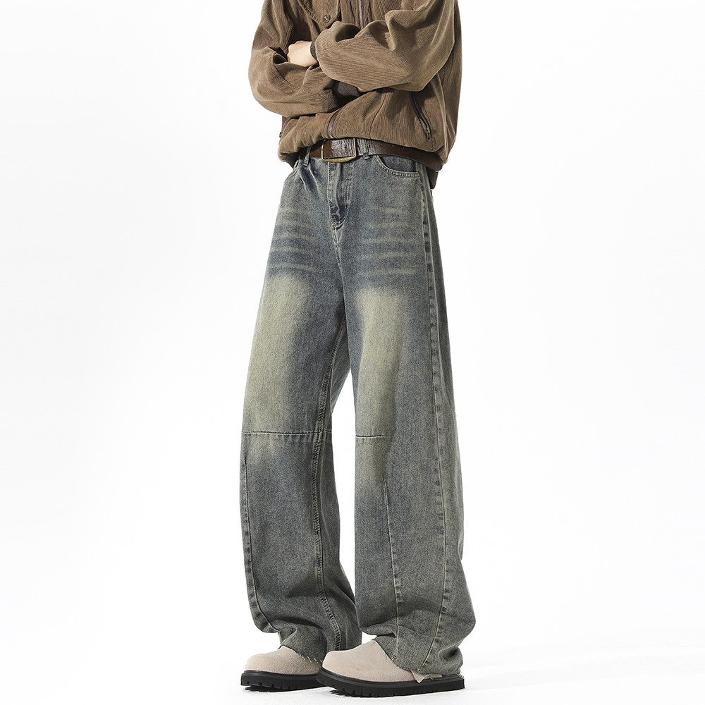 A440-K328-P55春季水洗做旧弯刀牛仔裤，男装牛仔裤，电商A440