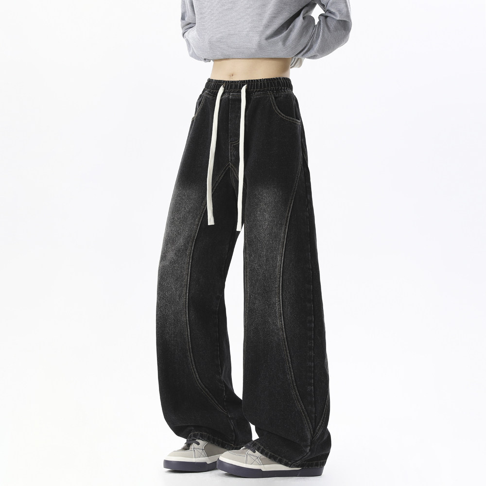 A440-K267-P45水洗斜切设计牛仔裤，男装牛仔裤，电商A440