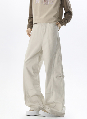 A440-K8603-特P49 春季褶皱纯色牛仔裤