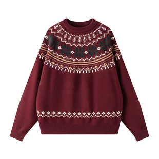 费尔岛提花套头针织毛衣 特P63 A440 M244