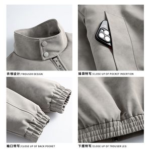 A440-MY2506-1-P75 扎染皮立领机车棉衣图片