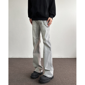 A440-KK1358-P45 抖音 微喇水洗弹力牛仔裤 高街，男装牛仔裤，电商A440