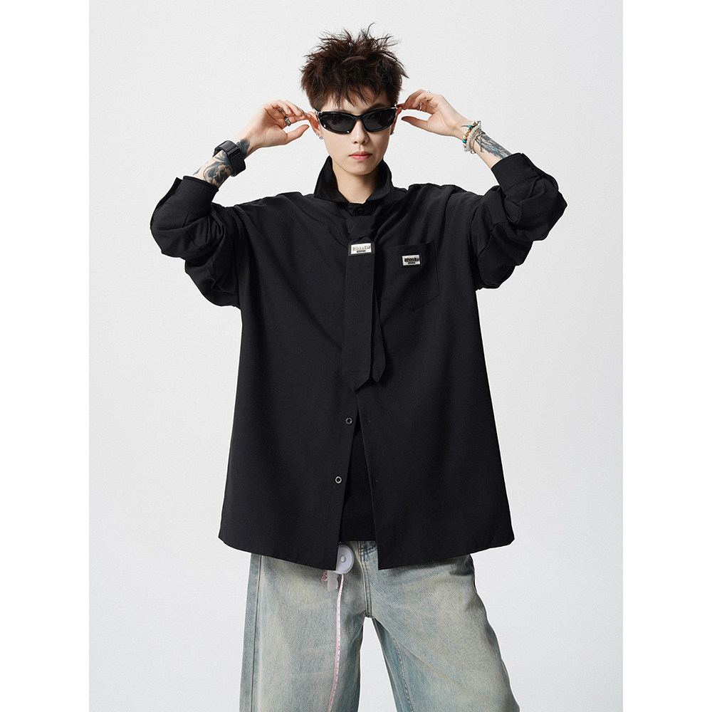 A440-BZ2898-P48领带衬衫春季新款休闲衬衫外套，男装衬衫，电商A440