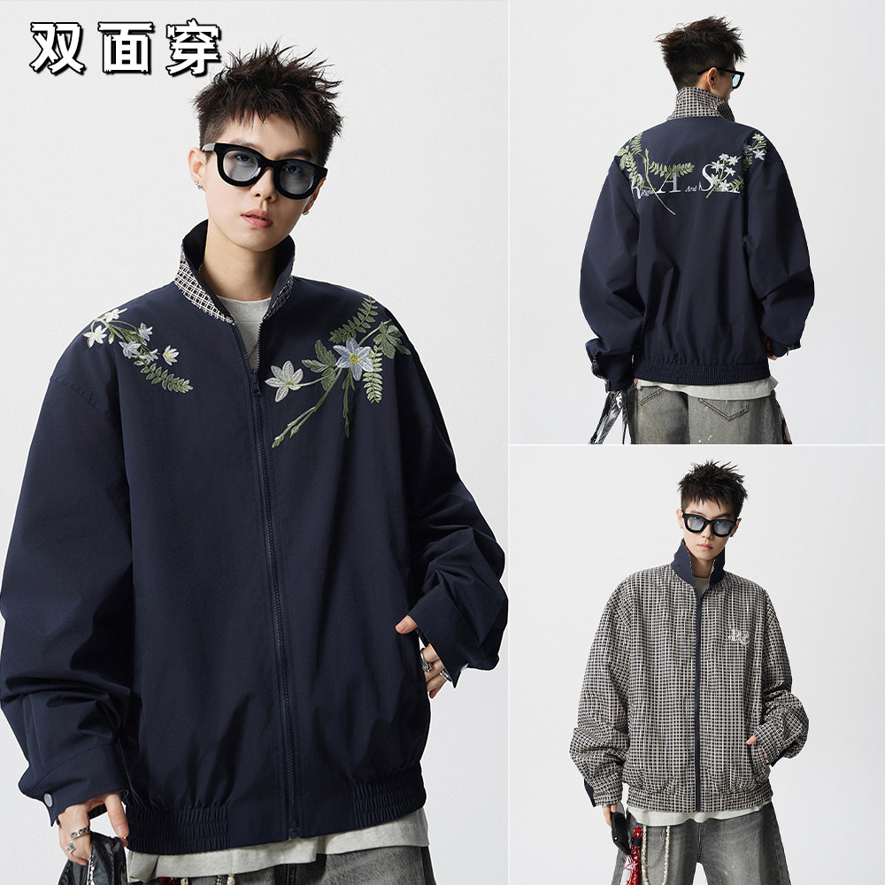 A440-JK3838-P68 重工大花卉刺绣两面穿夹克外套图片