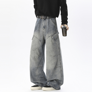 A440-K2888-P65 春季重工水洗工装牛仔裤，男装牛仔裤，电商A440