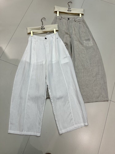 夏季薄款高腰显瘦亚麻阔腿裤女