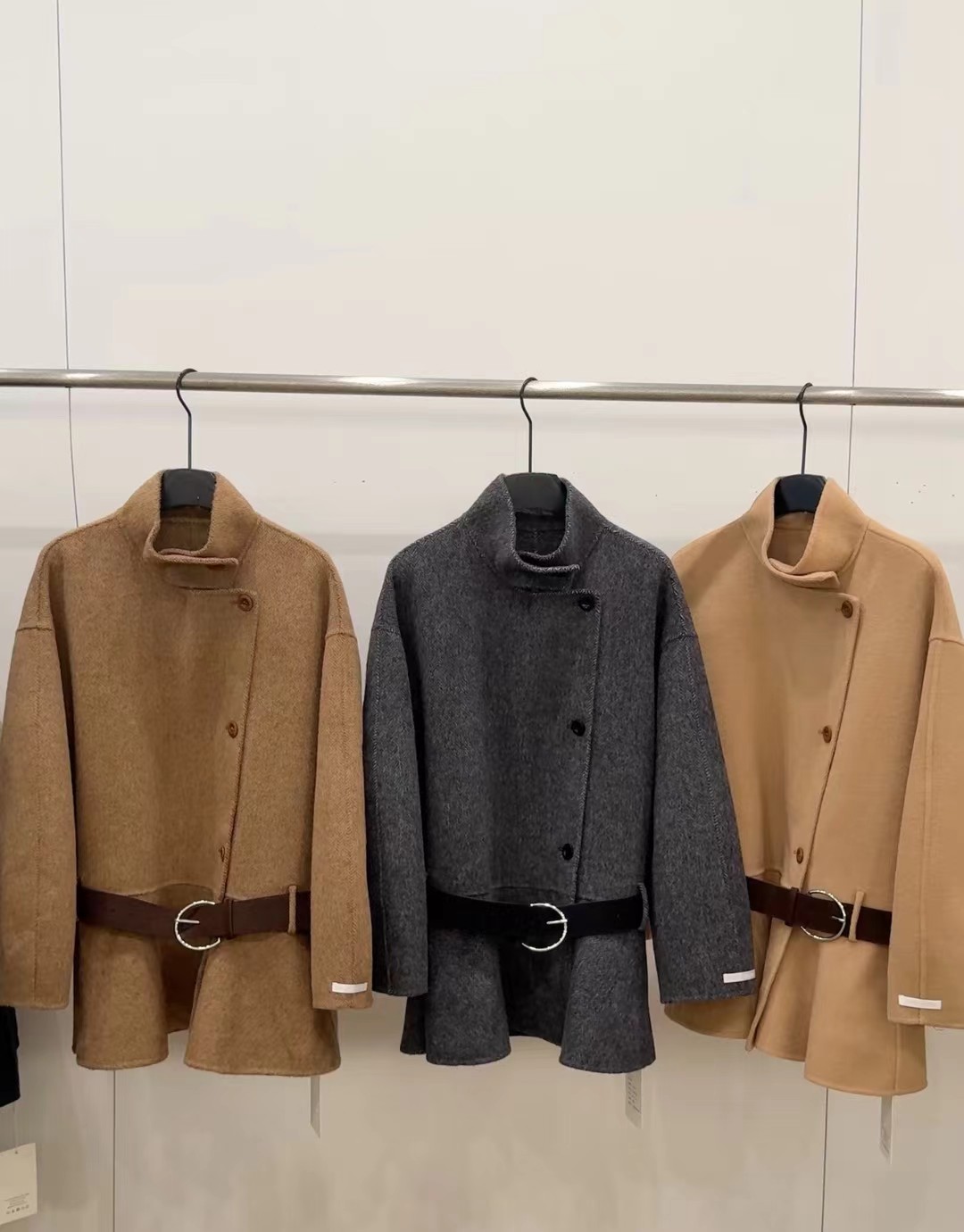 欧洲站欧货2025新款立领双面羊绒大衣女中长小个子羊毛呢外套