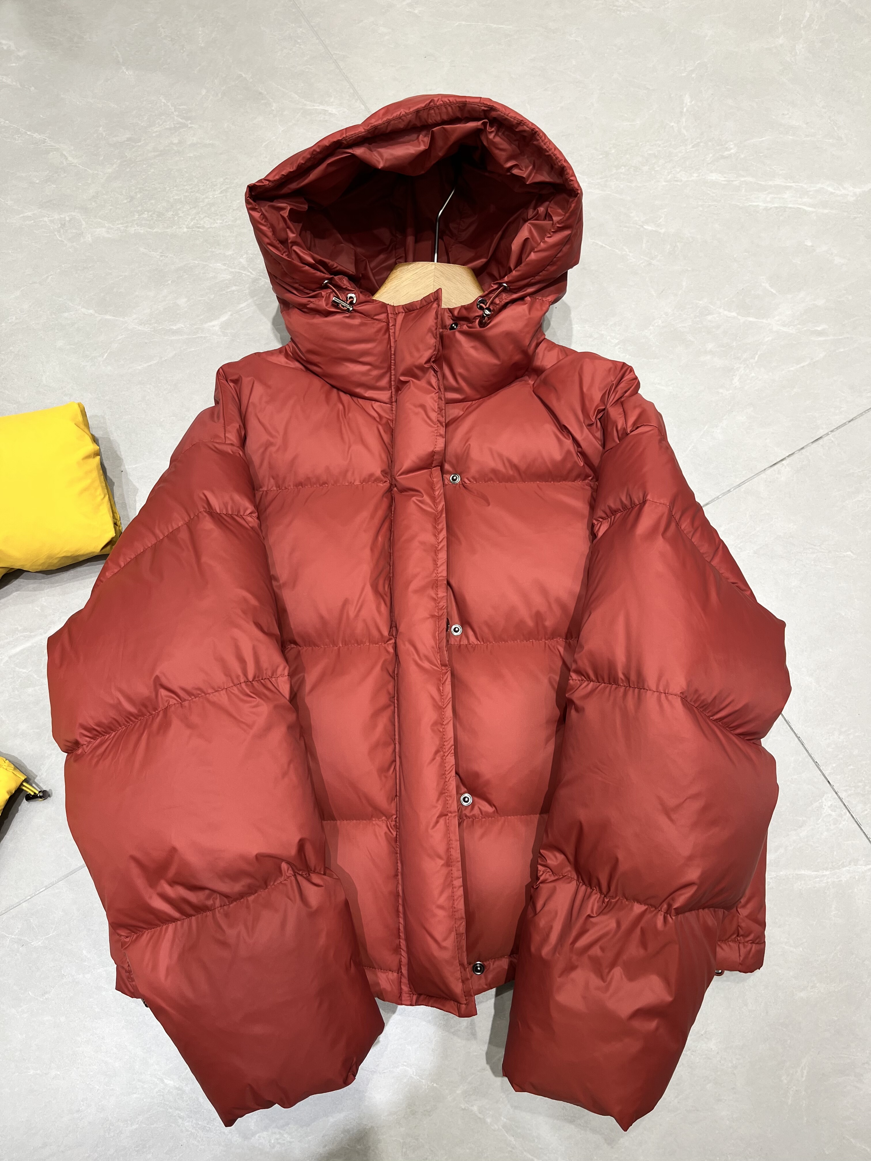 欧货2025新款冬连帽藏青色90白鹅绒羽绒服女小个子短款加厚面包服