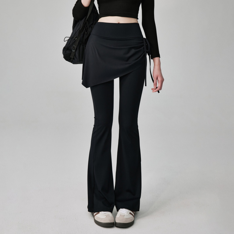 微喇瑜伽裤假两件遮挡裙裤