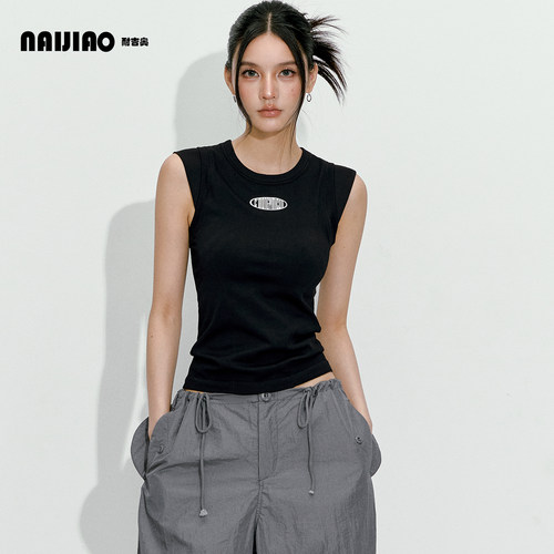 带胸垫瑜伽背心女一体式固定杯