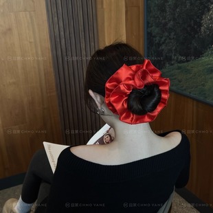 头饰发饰大肠圈头绳 立体肠圈发圈高级缎面新款 且茉 鸿运本命年