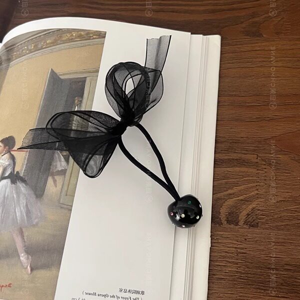 欧根纱蝴蝶结皮筋头绳