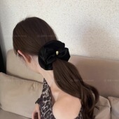 且茉 发饰韩国 丝绒肠圈肥肠圈黑色发圈头饰新款 2个 Miu家大小姐
