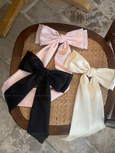 且茉~背影杀绝绝子~高级缎面蝴蝶结发夹飘带发饰头饰气质新款2023