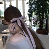 蝴蝶结飘带发夹头饰发饰新款 且茉 法式 甜美气质马尾夹顶夹发卡女