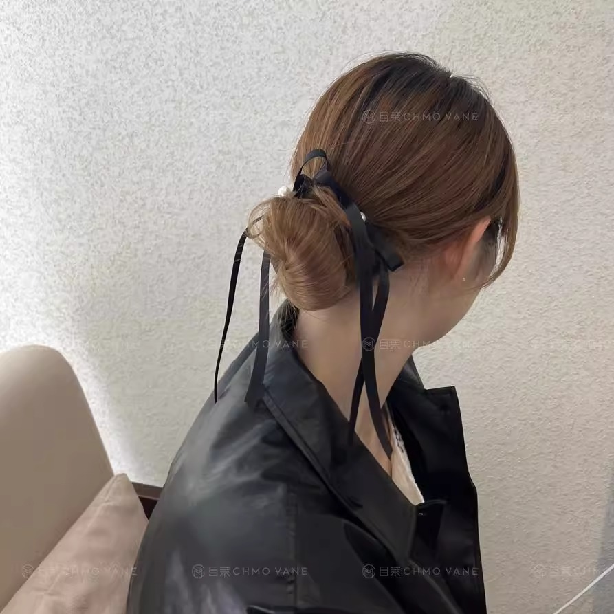 一对细细的丝带发夹新款头饰