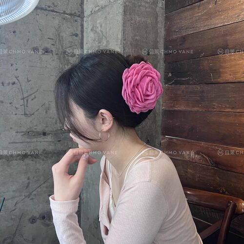 且茉~【3.24新品】树莓啵啵~敲紧实大号鲨鱼夹后脑勺抓夹发卡盘发