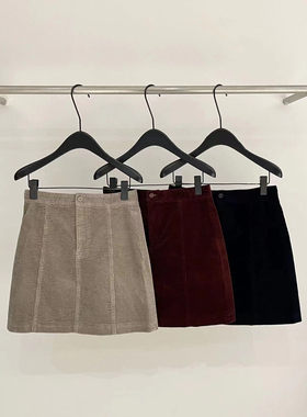 特价店主严选SPA红色藏青色灯芯绒短裙s码m码