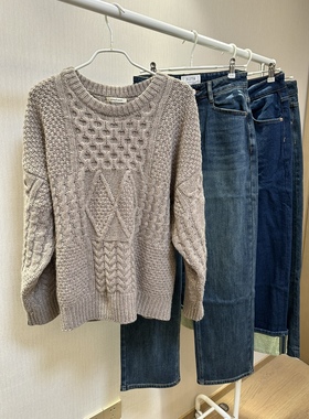 特价elephant 毛衣 知性休闲风 灰棕色 柔软