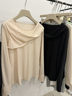 Slurp法式文艺小众设计感长袖防晒衫女套头衬衫百搭衬衣