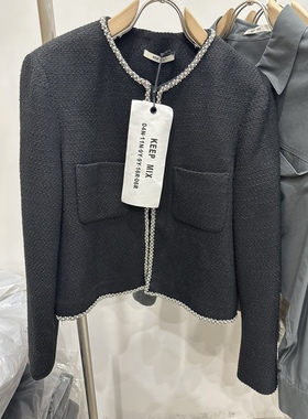 Keep mix 珍珠边黑色短款小香风外套精致重工高品质穿到125斤以内