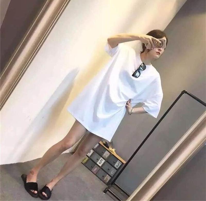 嘉年华韩版修身新款中长款莫代尔短袖t恤裙女纯白色大码体恤打底|msdalam kategori Butik wanita / wanita, baju-T - dari Buy2taobao.com untuk memberikan perkhidmatan ejen Taobao profesional membeli