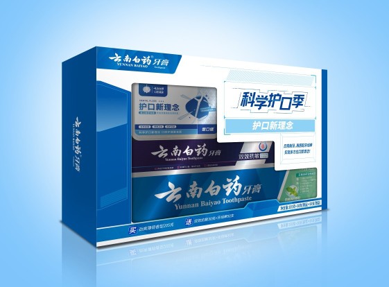 云南白药牙膏劲爽薄荷205克加送30克双效抗敏50支牙线棒实惠套装