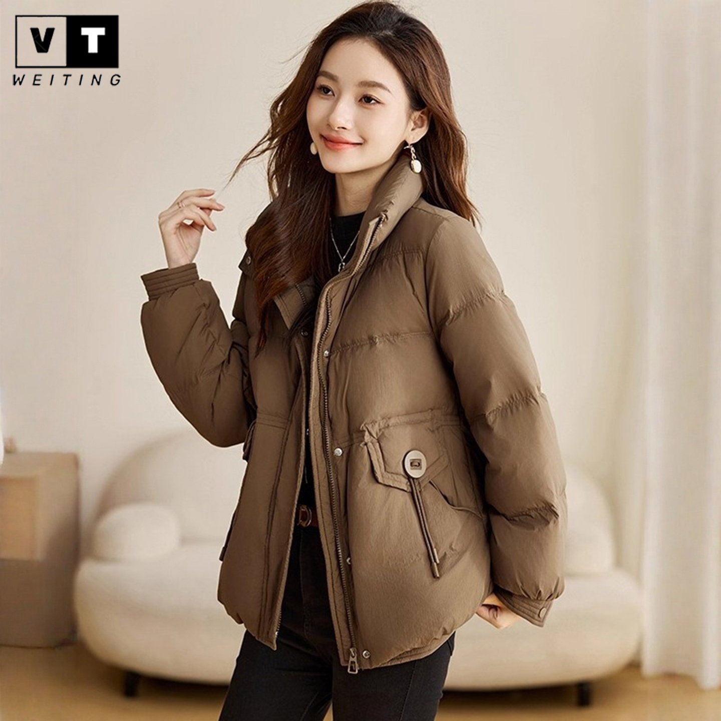 WEI TING羽绒服女冬季2025年新款高端时尚洋气加厚小个子短款外套