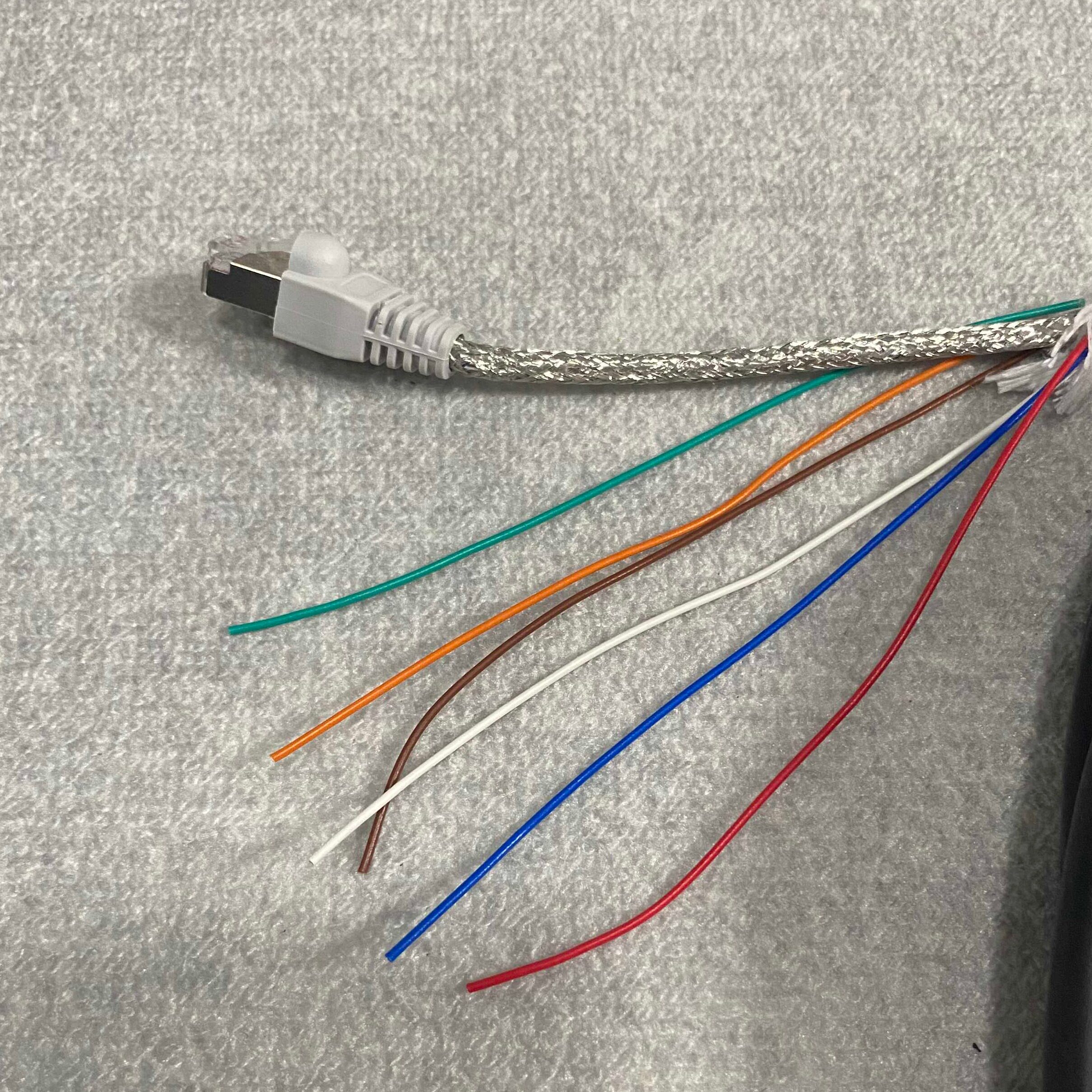 高柔一体线6芯信号线+8芯带屏蔽网线组合线IO网络一体线触摸屏线